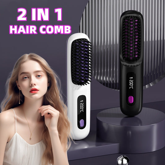 Cordless Hair Straightener Brush