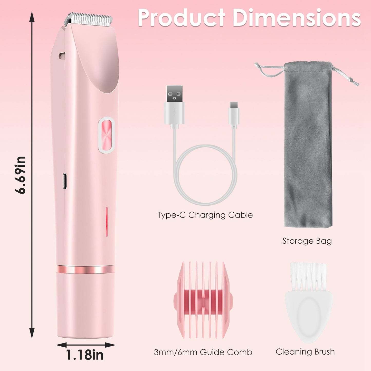 Dual-Head Waterproof Bikini Trimmer